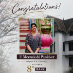 Congratulations to the U Meenakshi Panicker